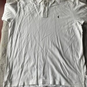 Ralph Lauren White Polo Shirt Navy pony size large
